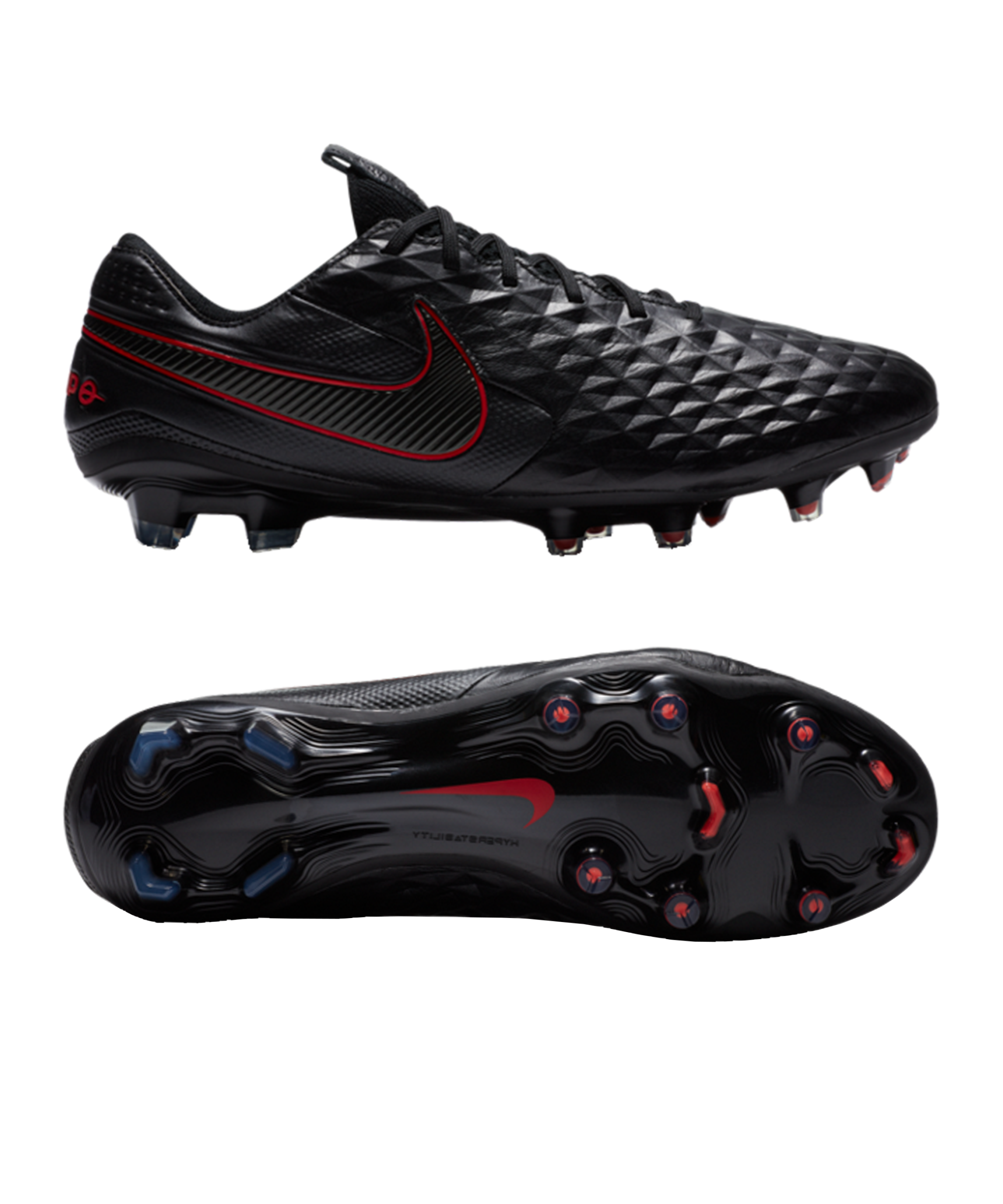 nike tiempo red and black