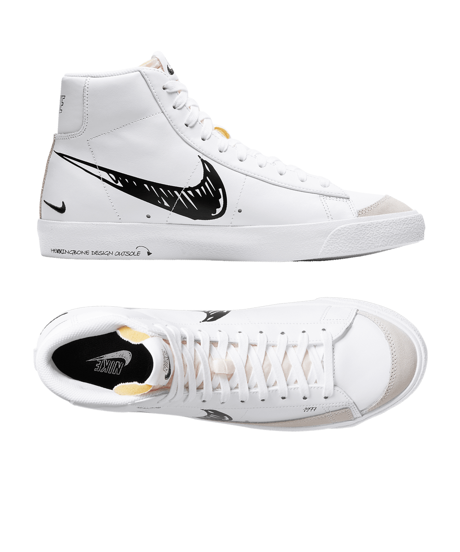 nike blazer sketch on feet